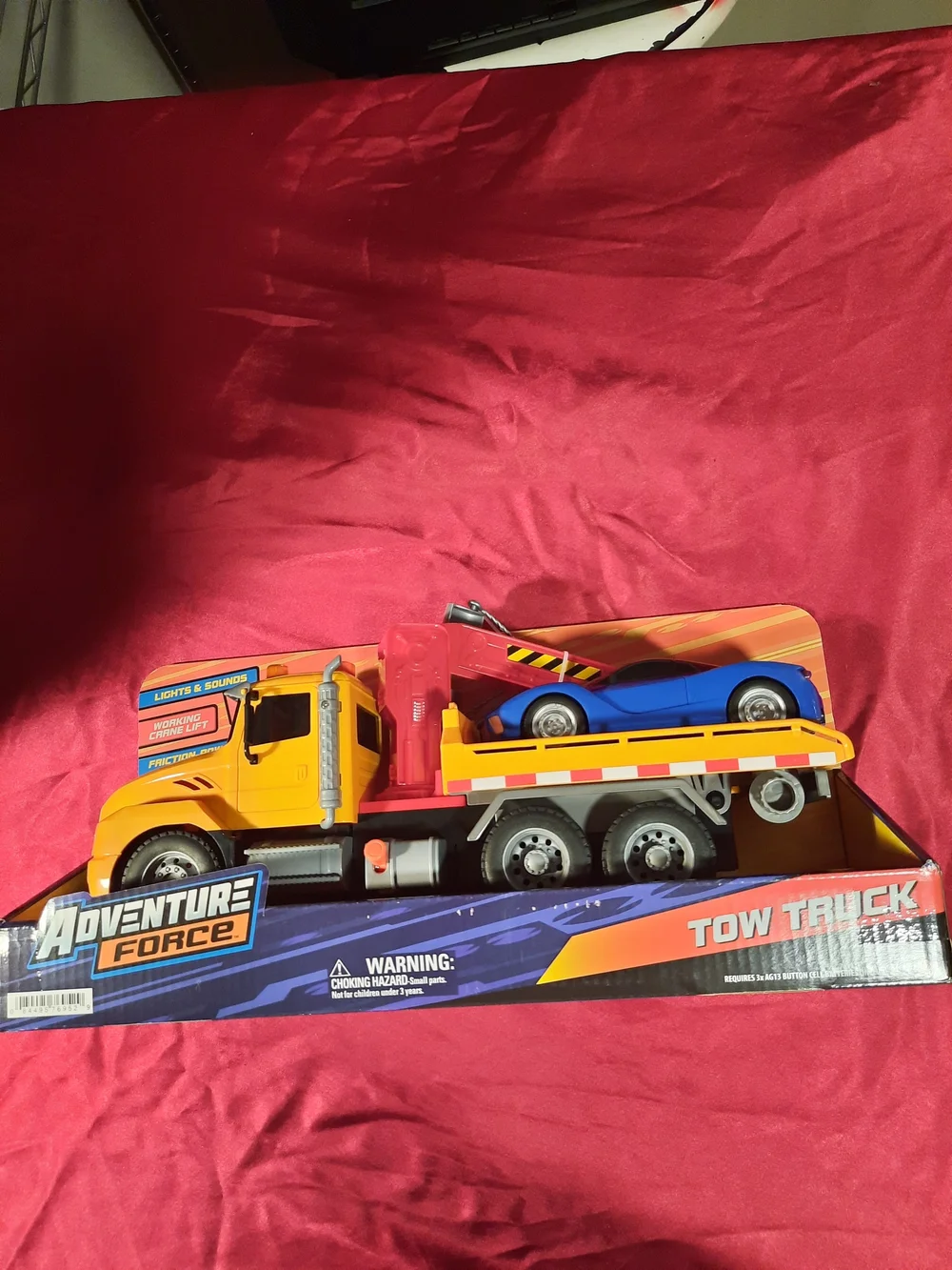 Adventure Force Yellow Tow Truck Playset with Car Accessory